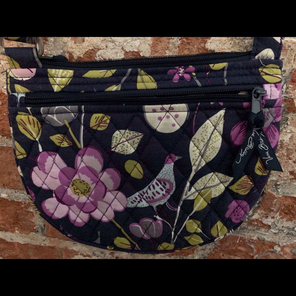 Vera Bradley navy floral cross body small purse